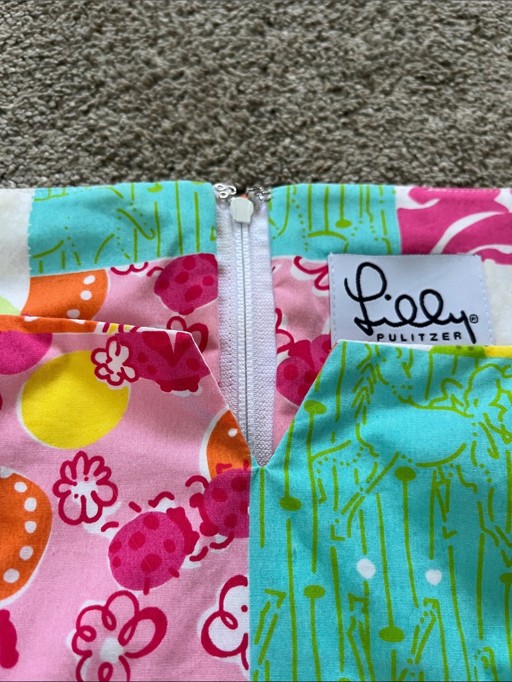 🎠🌞Lilly Pulitzer White Label Patchwork Sheath sz6Citrus Floral Horses Notch Neck - Picture 6 of 12